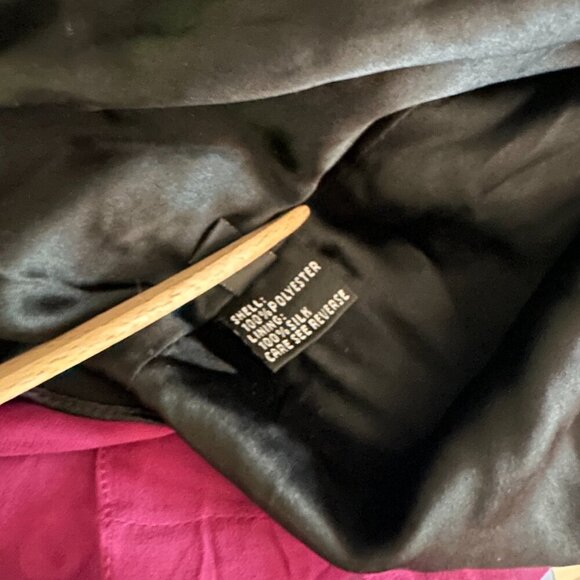 Carmen Marc Valvo Lace Black Dress Silk Underlay Fuchsia Slip under Lace 16 NWOT - Picture 12 of 12